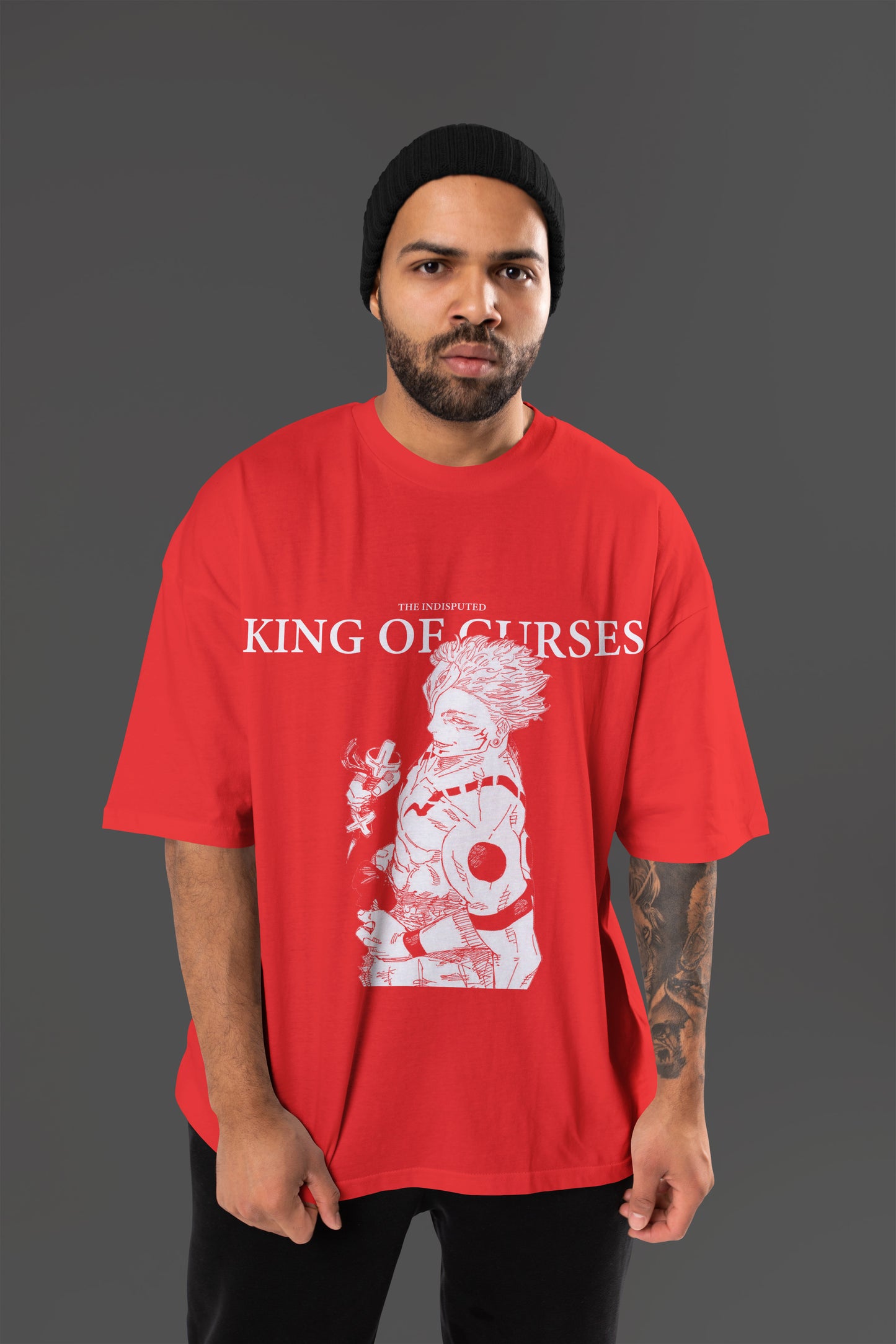 Cursed King Sukuna Oversized Tee | Jujutsu Kaisen Edition