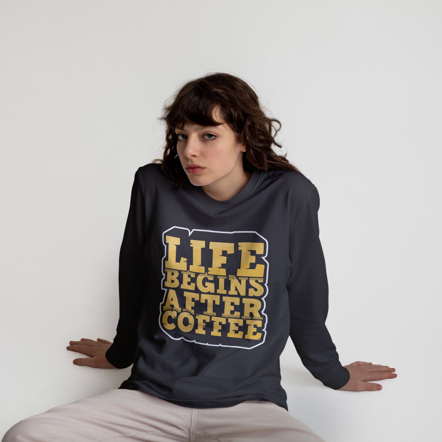 Life Begins After Coffee – Women’s Premium Sweatshirt